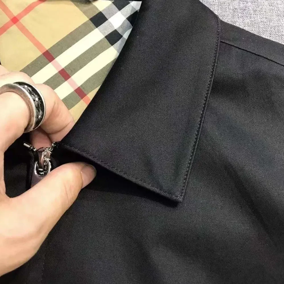 Burberry Gabardine Harrington Jacket for Men in Black Burberry Gabardine Harrington Jacket for Men in Black