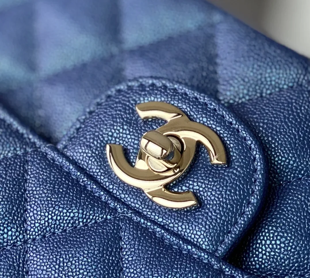Chanel Classic Flap Bag Medium Crossbody in Blue Gold Hardware Chanel Classic Flap Bag Medium Crossbody in Blue Gold Hardware