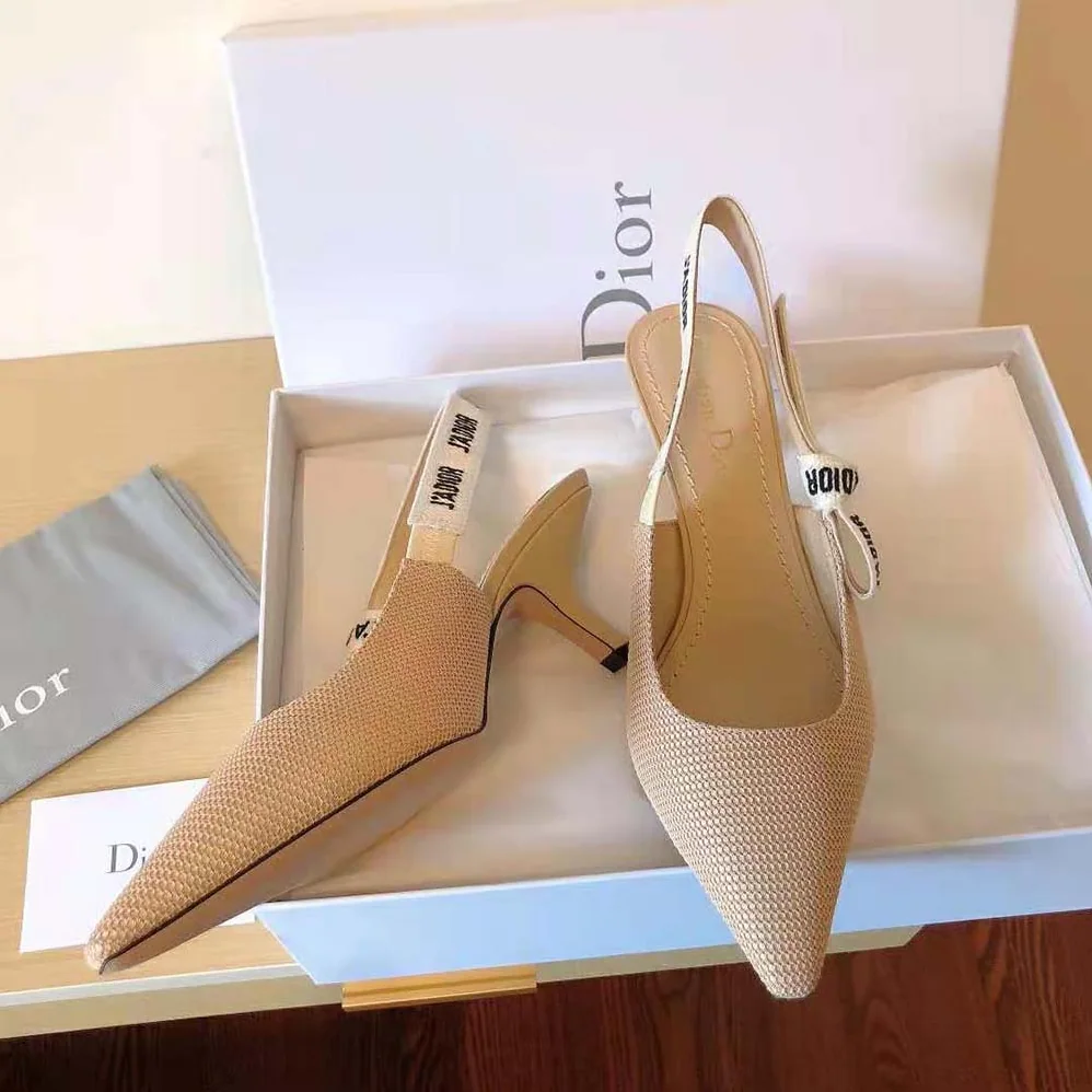 Dior J Adior Slingback Pump Nude Technical Fabric for Women Dior J Adior Slingback Pump Nude Technical Fabric for Women