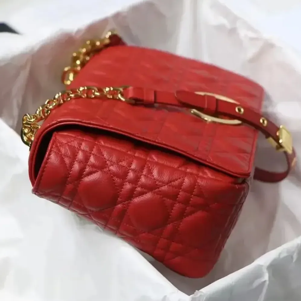Dior Large Dior Caro Bag Red Soft Cannage Calfskin for Women Dior Large Dior Caro Bag Red Soft Cannage Calfskin for Women