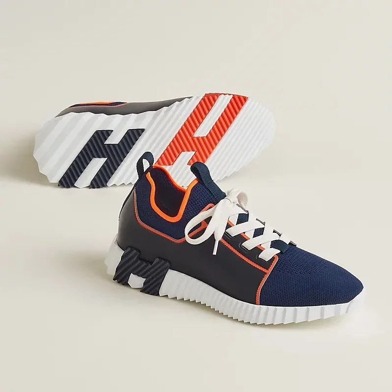 Hermes Depart Slip-On Sneakers Navy Blue/ Noir