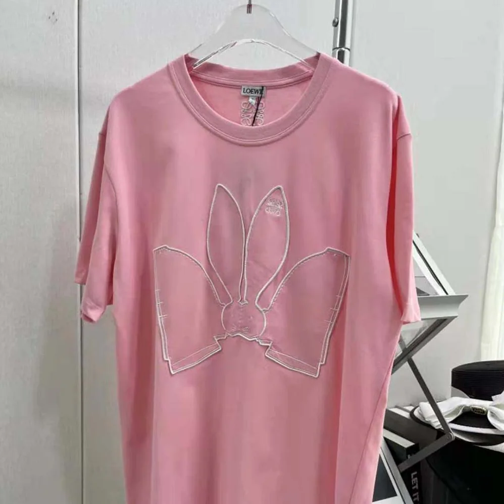 Loewe Bunny T-shirt in Cotton for Women in Pink