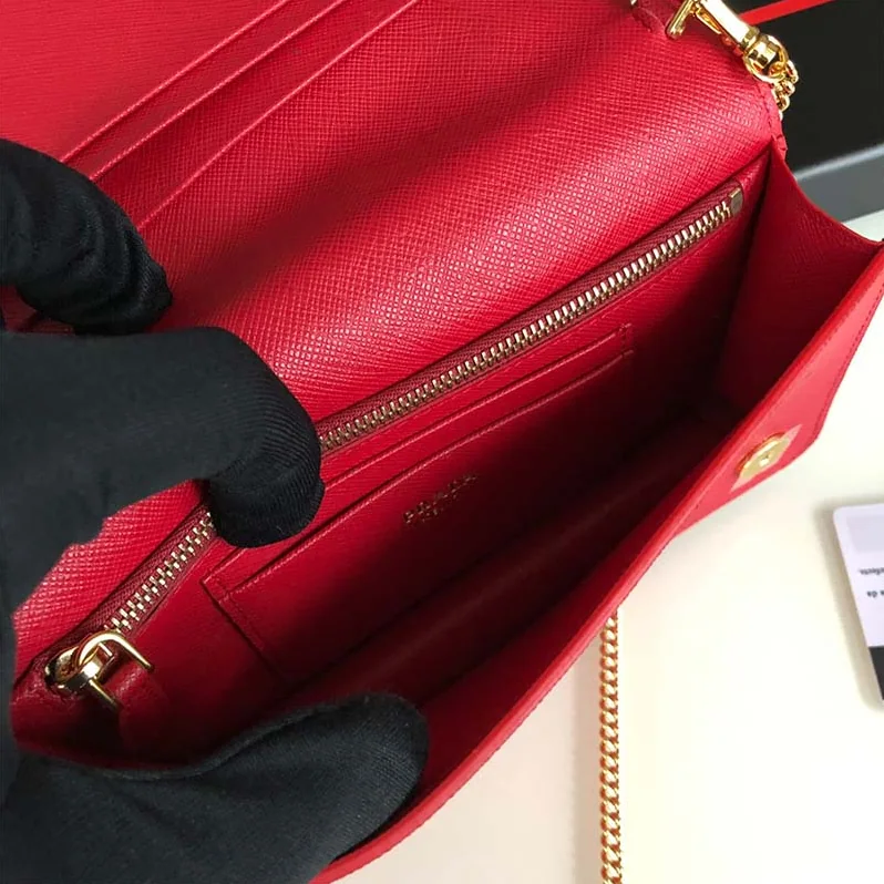 Prada Saffiano Leather Mini Bag for Women in Red Prada Saffiano Leather Mini Bag for Women in Red