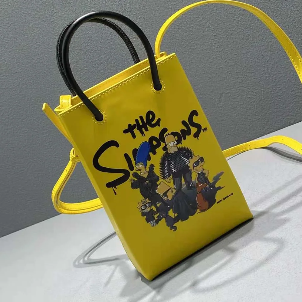 Balenciaga the Simpsons Tm 20th Television Mini Shopping Bag in Shiny Box Calfskin in Yellow for Women Balenciaga the Simpsons Tm 20th Television Mini Shopping Bag in Shiny Box Calfskin in Yellow for Women