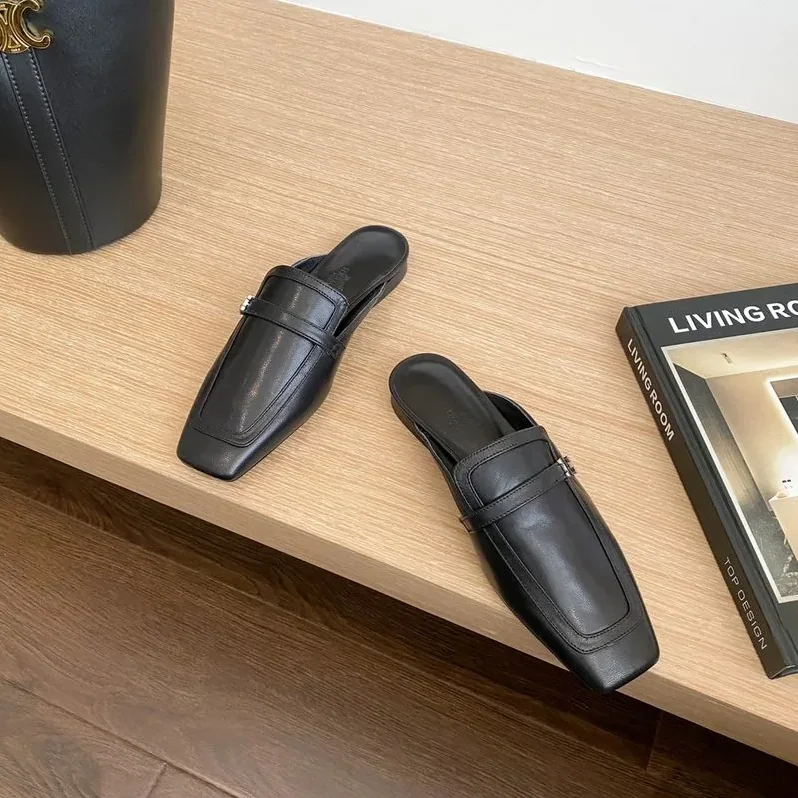 Hermes Groupie Mules Black