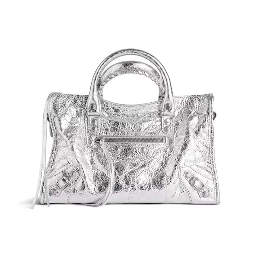Balenciaga Le City Small Bag Metallized in Silver for Women Balenciaga Le City Small Bag Metallized in Silver for Women