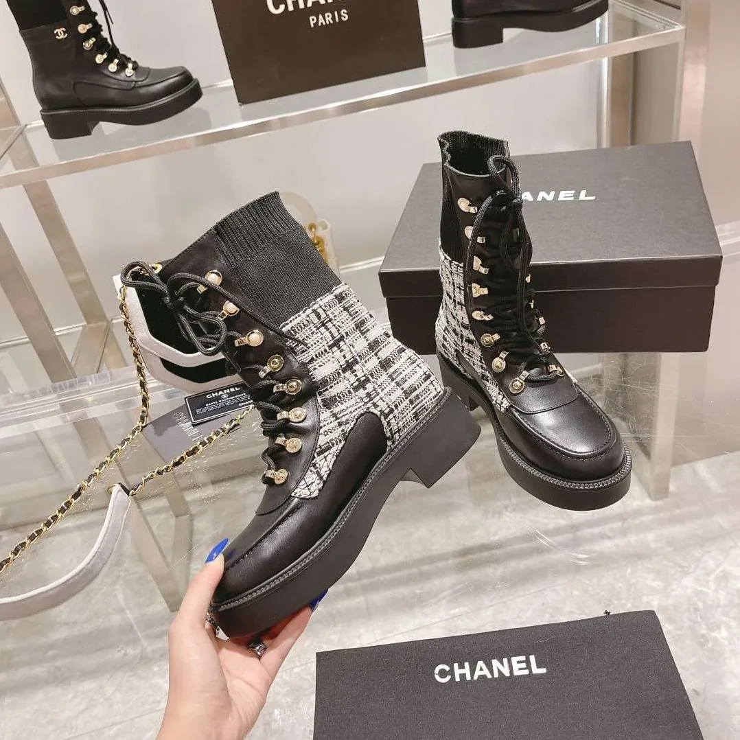 Chanel Short Boots Black Chanel Short Boots Black