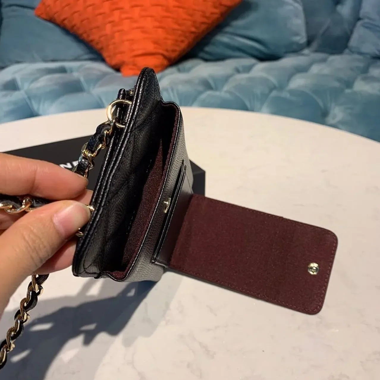 Chanel Classic Cluth With Chain Black