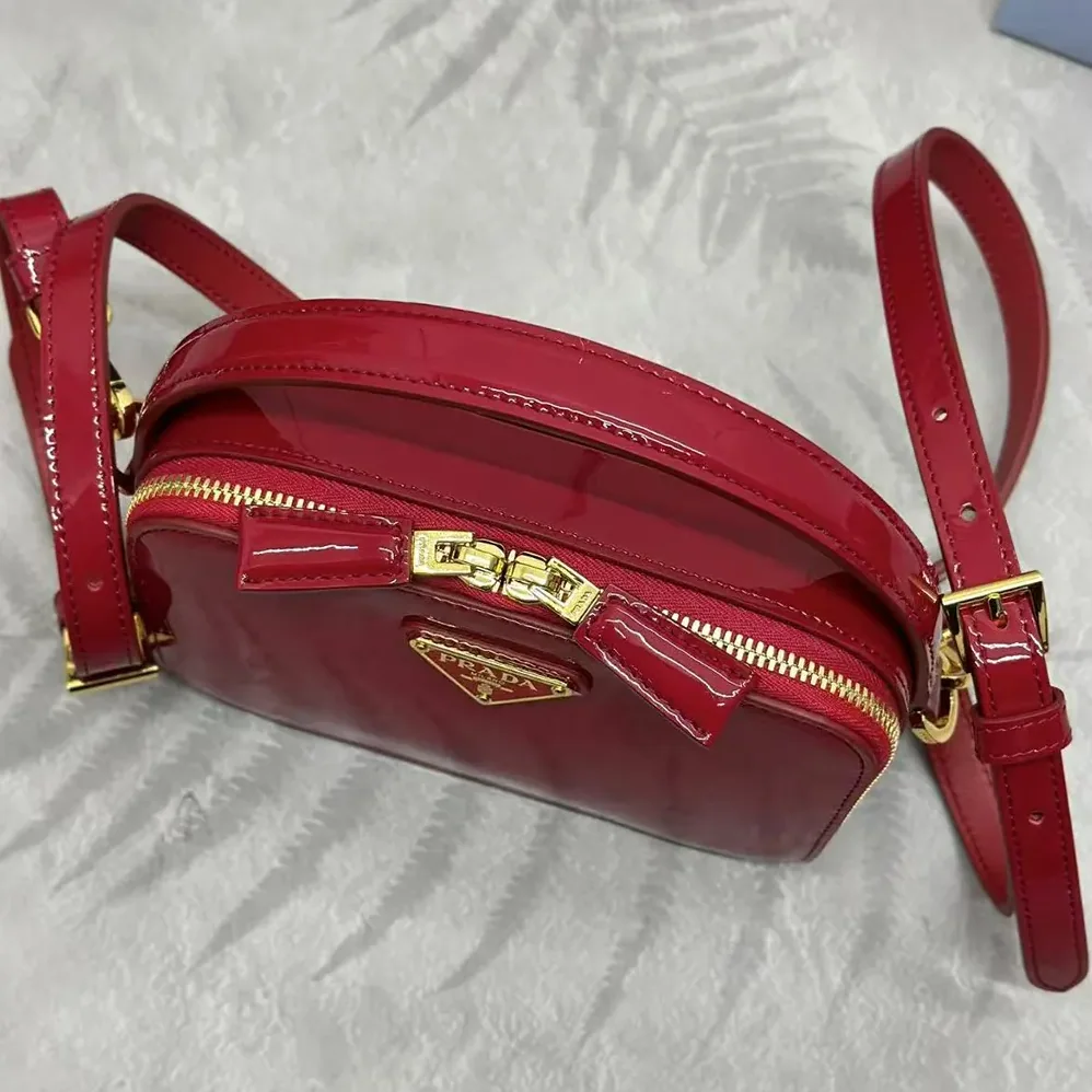 Prada Odette Patent Leather Mini-bag for Women in Red Prada Odette Patent Leather Mini-bag for Women in Red