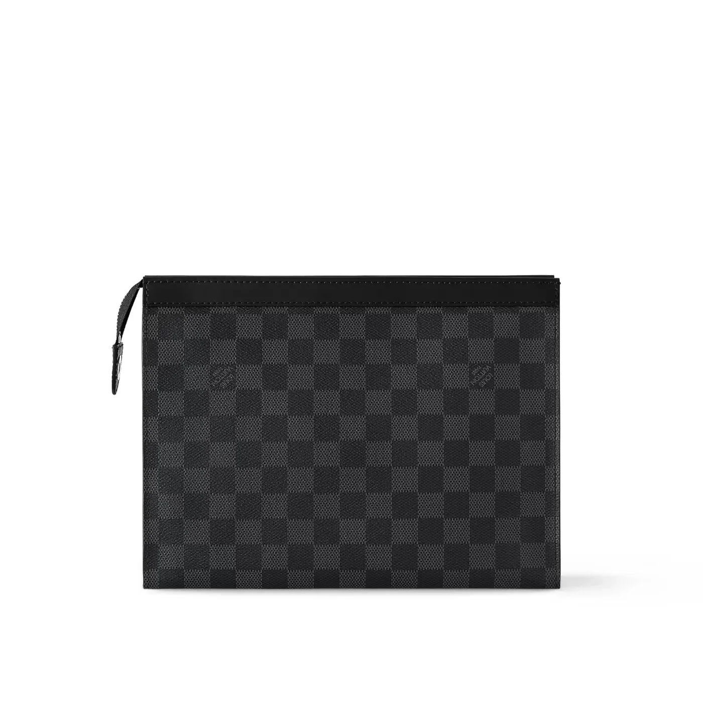 Louis Vuitton Pochette Voyage MM Pouch / Black/ Grey Damier Graphite Canvas Silver Hardware Louis Vuitton Pochette Voyage MM Pouch / Black/ Grey Damier Graphite Canvas Silver Hardware