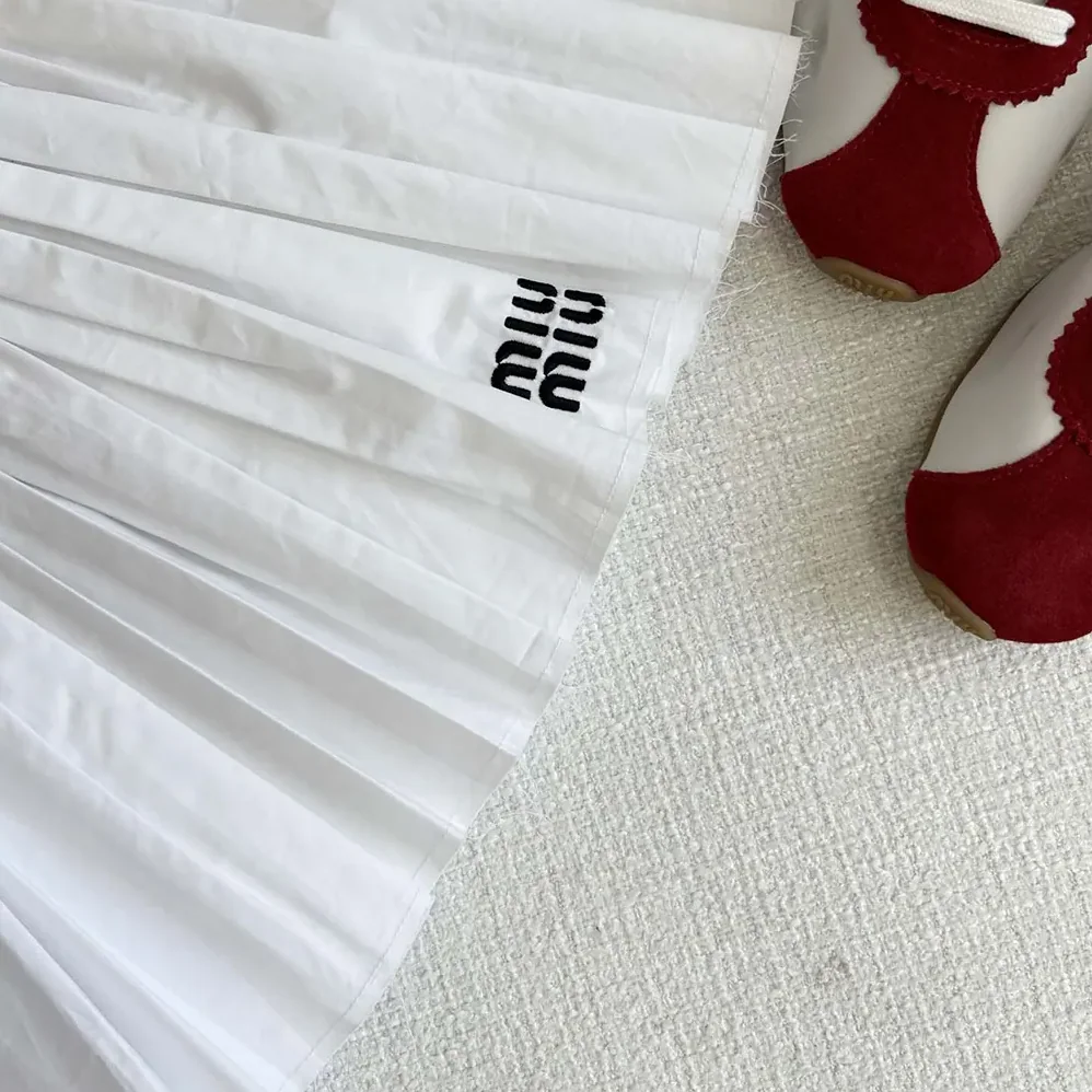 Miu Miu Poplin and Jersey Miniskirt for Women in White Miu Miu Poplin and Jersey Miniskirt for Women in White