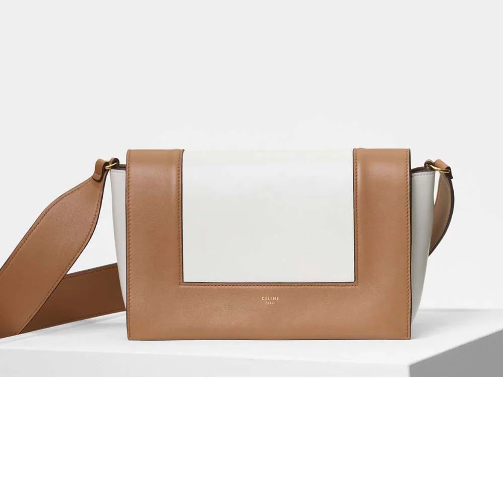 Celine Medium Frame Bag in Shiny Smooth Calfskin for Women in Brown