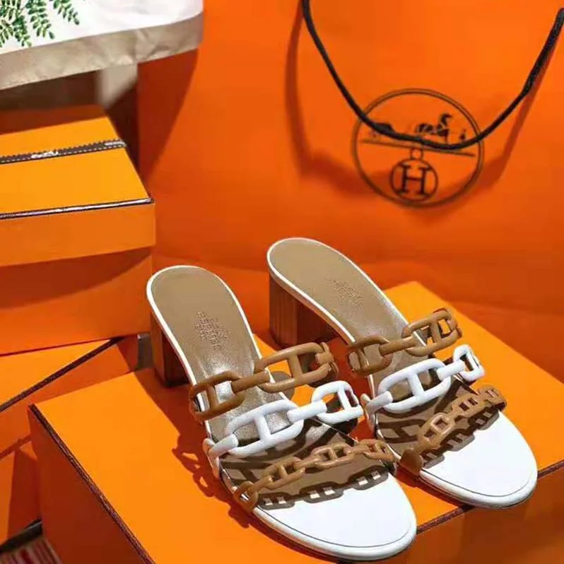 Hermes Tandem Sandal in Nappa Leather 5.1cm Heel for Women in Brown Hermes Tandem Sandal in Nappa Leather 5.1cm Heel for Women in Brown