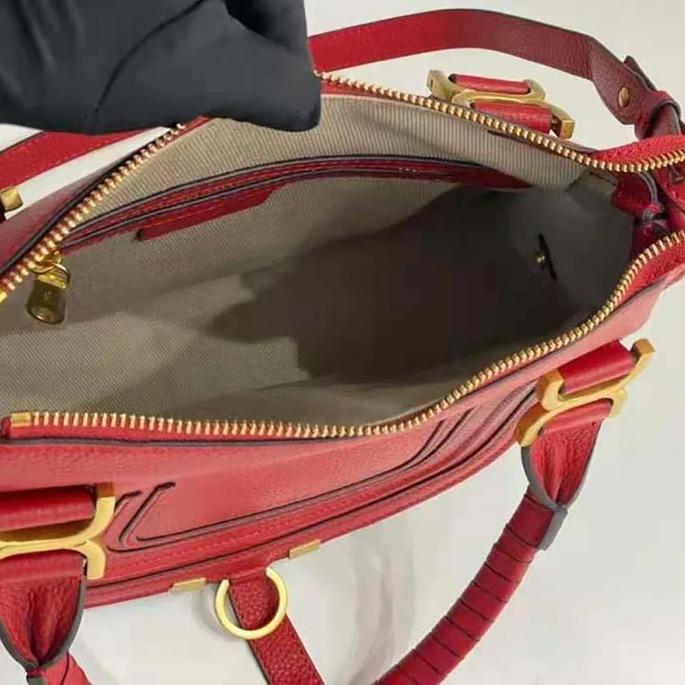 Chloe Marcie Small Double Carry Bag for Women in Red Chloe Marcie Small Double Carry Bag for Women in Red
