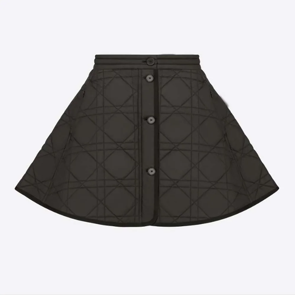 Dior Macrocannage Miniskirt Black Quilted Technical Taffeta for Women Dior Macrocannage Miniskirt Black Quilted Technical Taffeta for Women