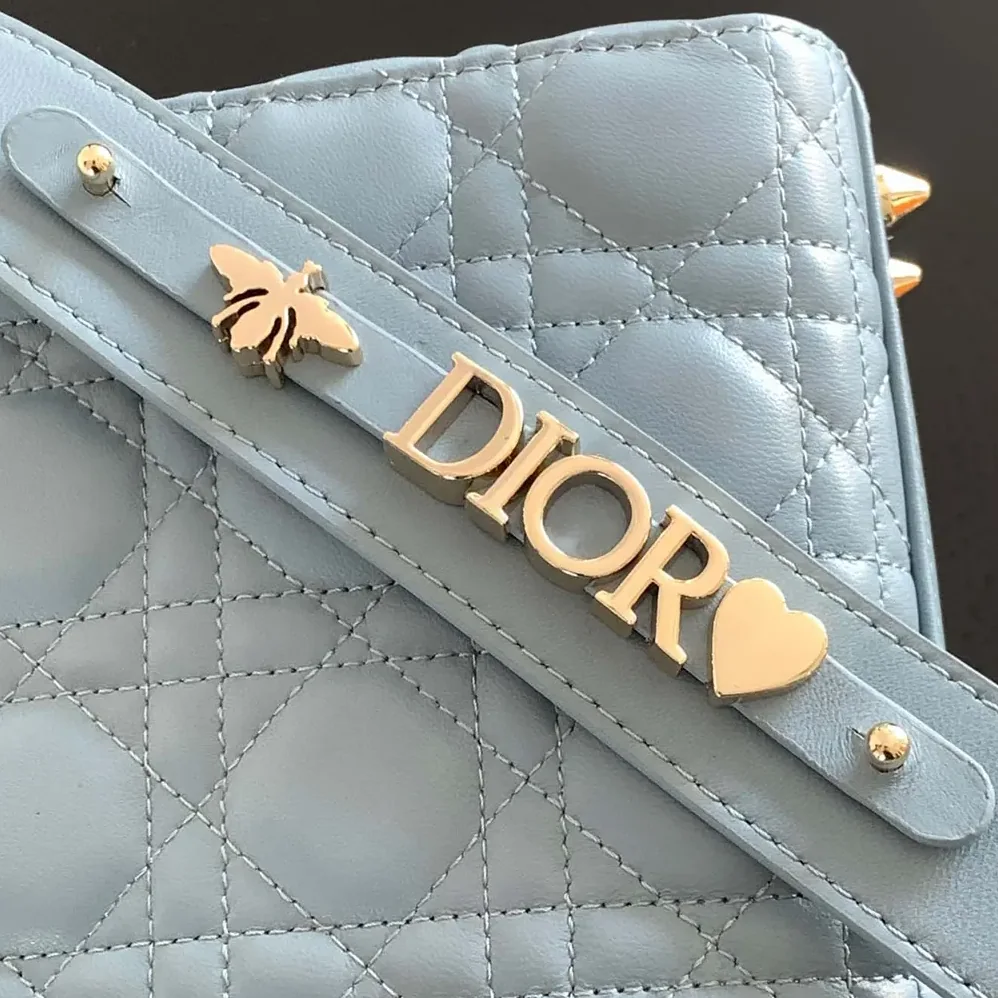 Dior Small Lady Dior My ABCDior Bag Pale Blue Cannage Lambskin for Women