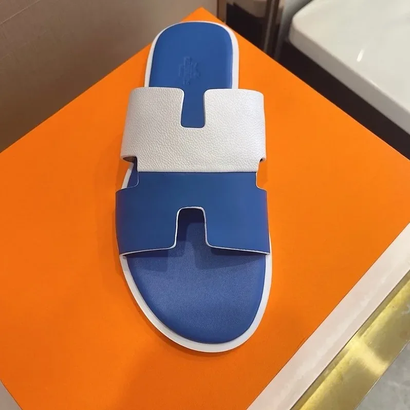 Hermes Izmir Sandal White in Blue Hermes Izmir Sandal White in Blue