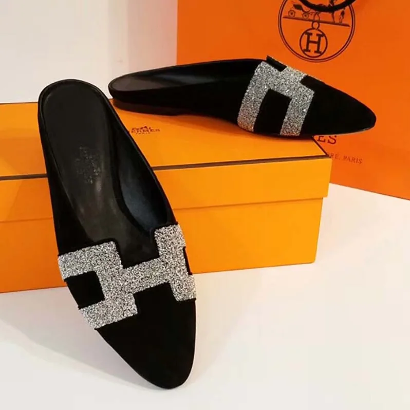 Hermes Roxane Mule Shoes Black for Women Hermes Roxane Mule Shoes Black for Women