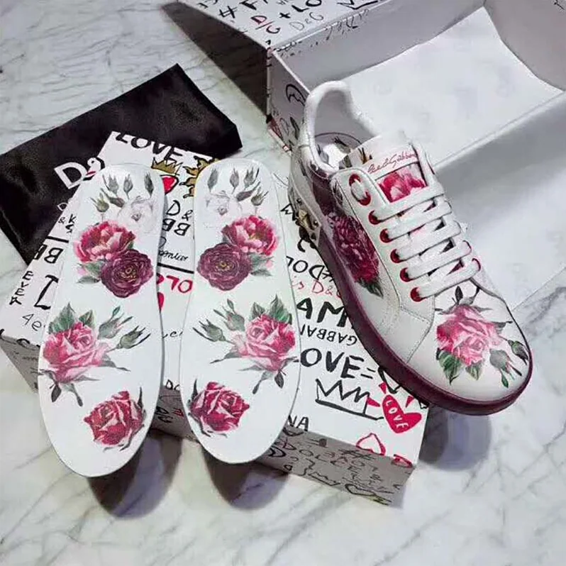 Dolce Gabbana D&G Shoes Zapatillas Pportofino De Becerro Estampado Con Aplicaciones for Women