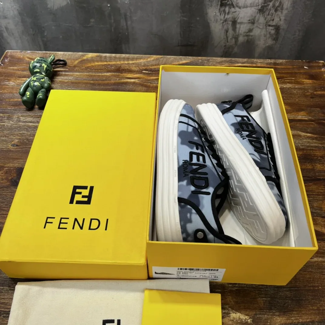 Fendi Domino Fabric Sneakers Blue Fendi Domino Fabric Sneakers Blue
