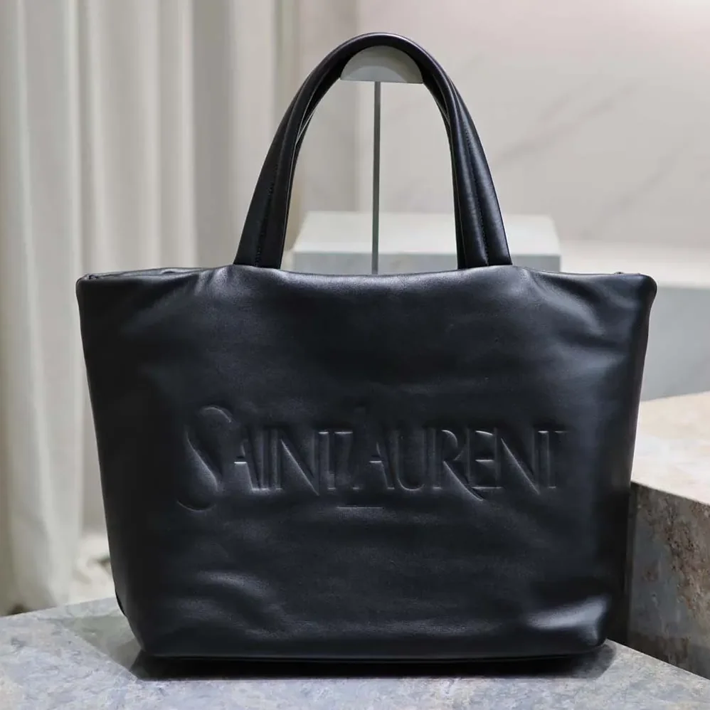 Saint Laurent YSL Saint Laurent Tote in Nappa Lambskin for Unisex in Black Saint Laurent YSL Saint Laurent Tote in Nappa Lambskin for Unisex in Black
