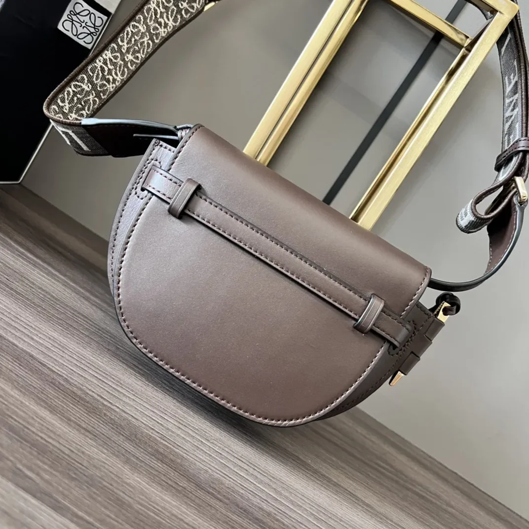 Loewe Gate Dual Mini Shoulder Bag in Dark Brown Gold Hardware Loewe Gate Dual Mini Shoulder Bag in Dark Brown Gold Hardware