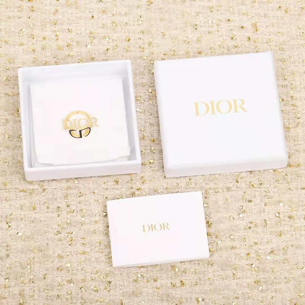 Dior Petit CD Ring Gold-Finish Metal and Black Lacquer for Women Dior Petit CD Ring Gold-Finish Metal and Black Lacquer for Women