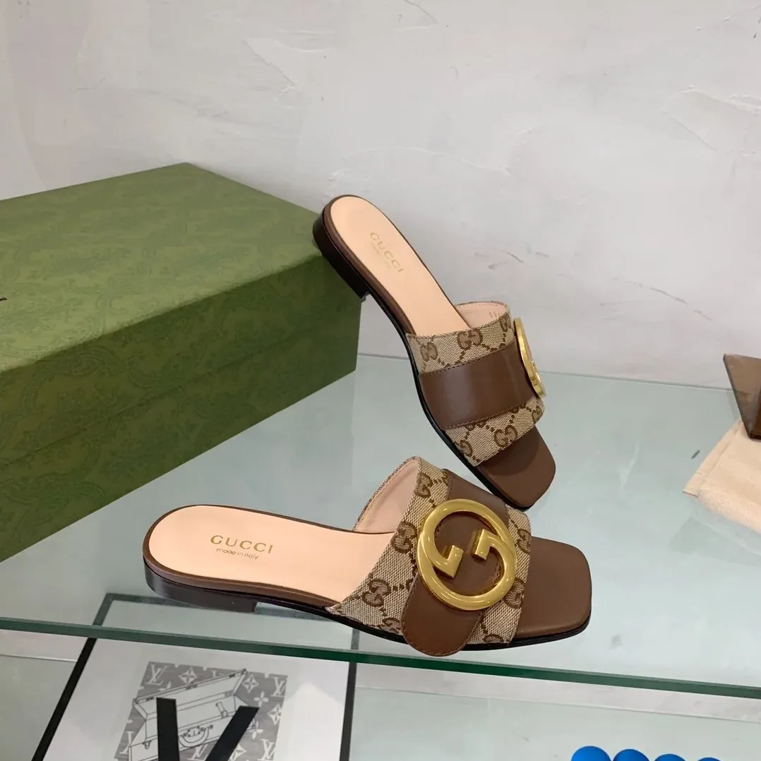 Gucci Blondie Matelasse Canvas Slide Sandal Red