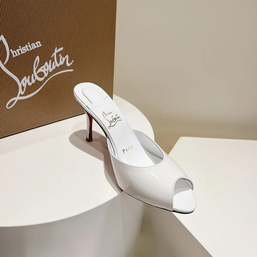 Christian Louboutin Me Dolly 100 mm Mules Patent Calf for Women in White