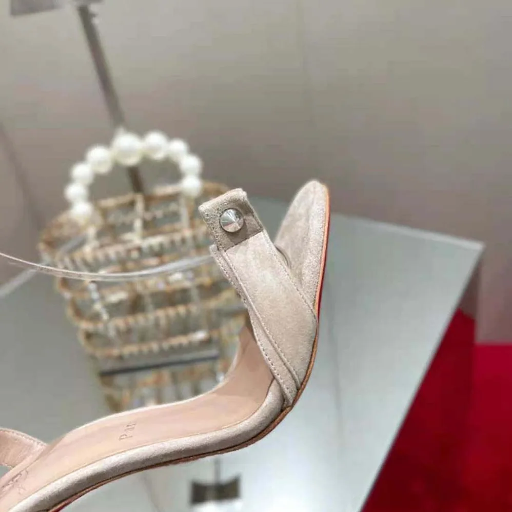 Christian Louboutin Umberta 100 mm in Suede Calfskin for Women in Sandy