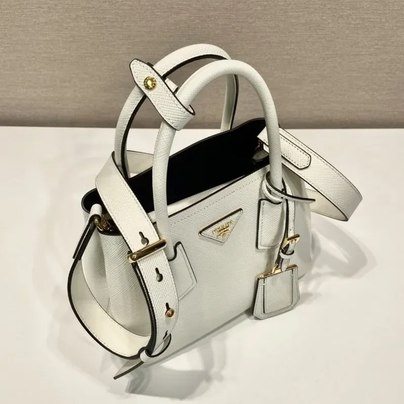 Prada Double Saffiano Mini Bag White