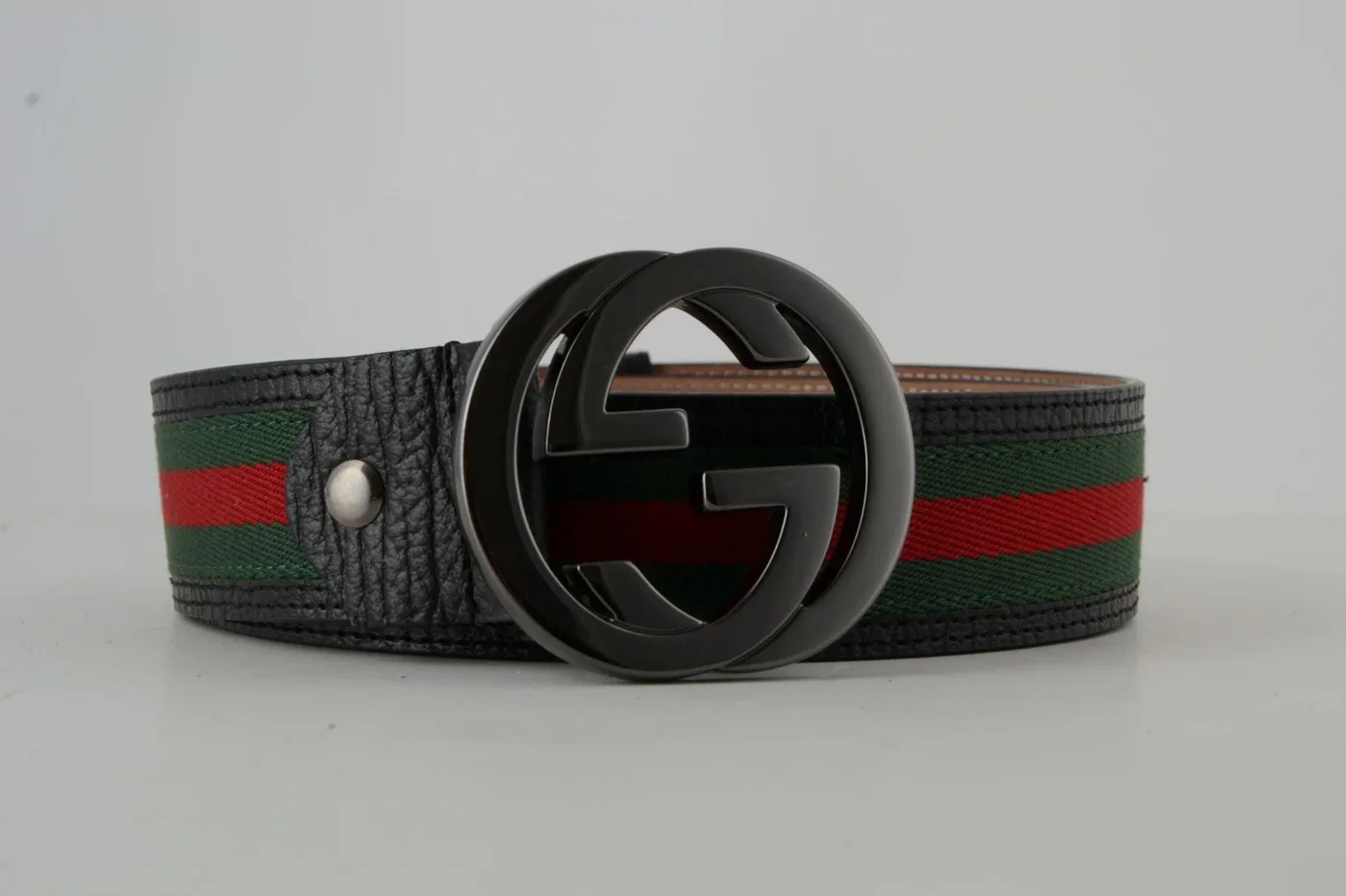 GG Red & Green Stripe Chrominum Buckle