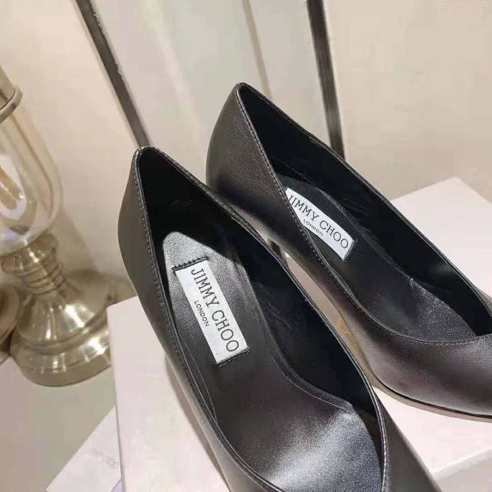 Jimmy Choo Maryanne 100 Black Calf Leather Pointed for Women in Toe Pumps