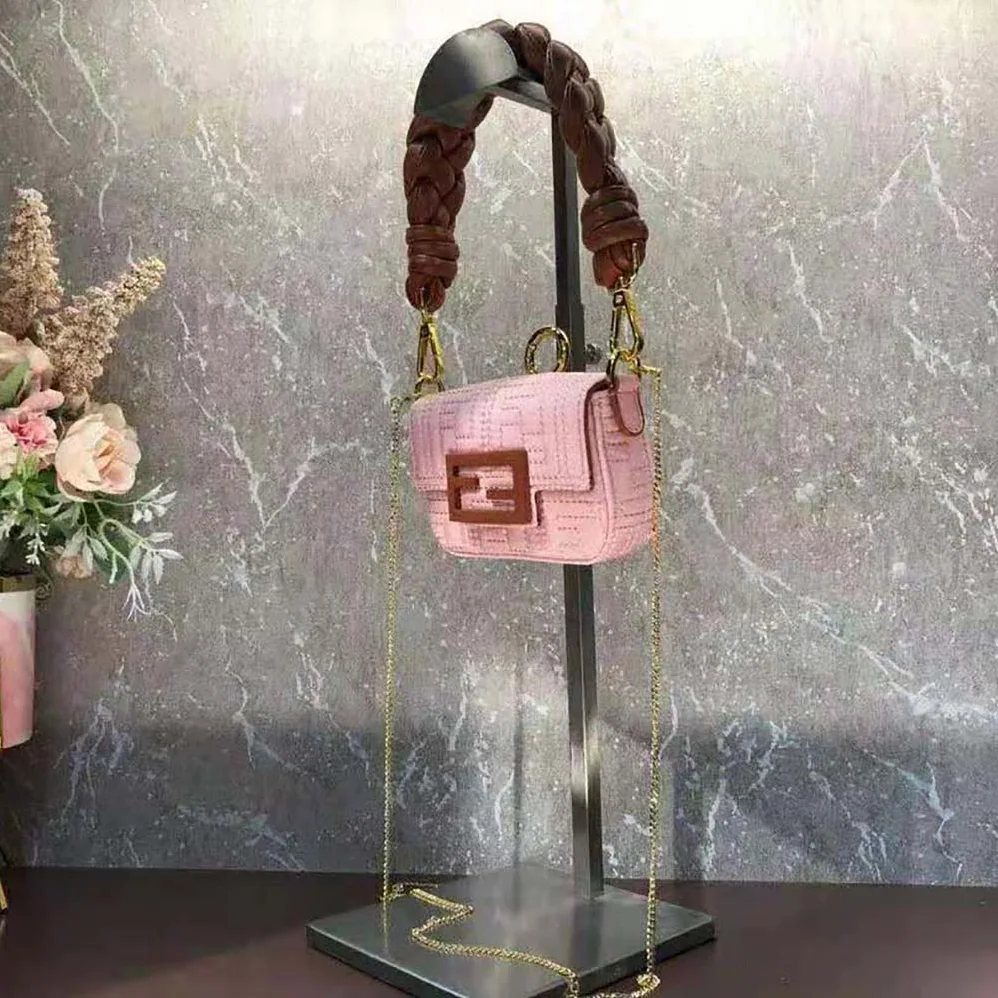 Fendi Nano Baguette Charm Lilac Nylon for Women Fendi Nano Baguette Charm Lilac Nylon for Women