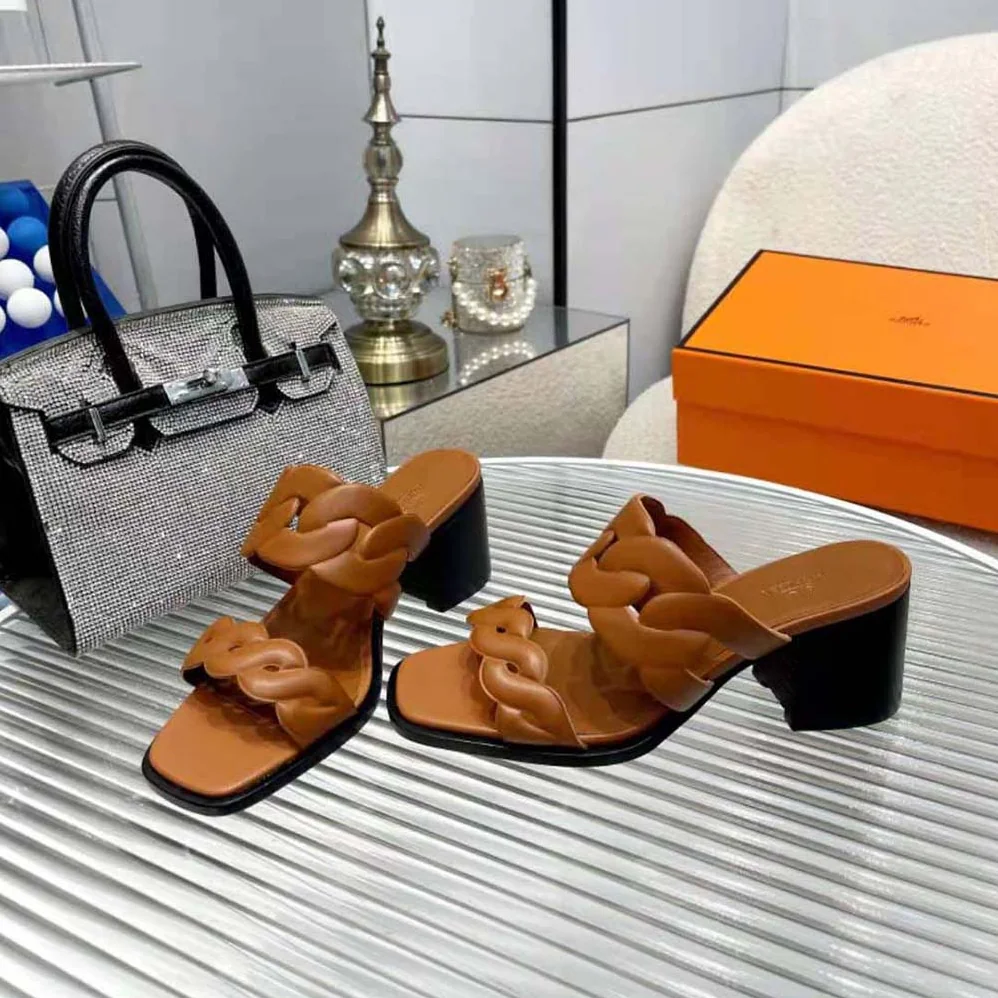 Hermes Gaby 60 Sandal in 6 cm High Heel for Women in Brown Hermes Gaby 60 Sandal in 6 cm High Heel for Women in Brown