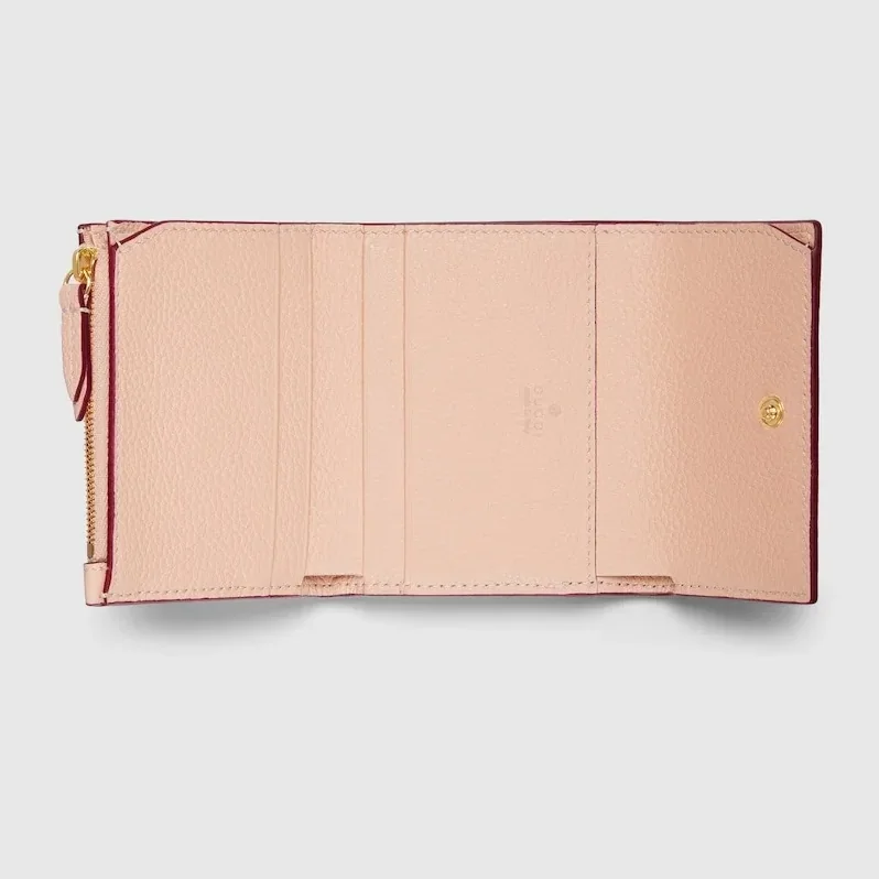 Gucci Bi-Color GG Marmont Mini Wallet Rosso Ancora Red in Pink / Gucci Bi-Color GG Marmont Mini Wallet Rosso Ancora Red in Pink /