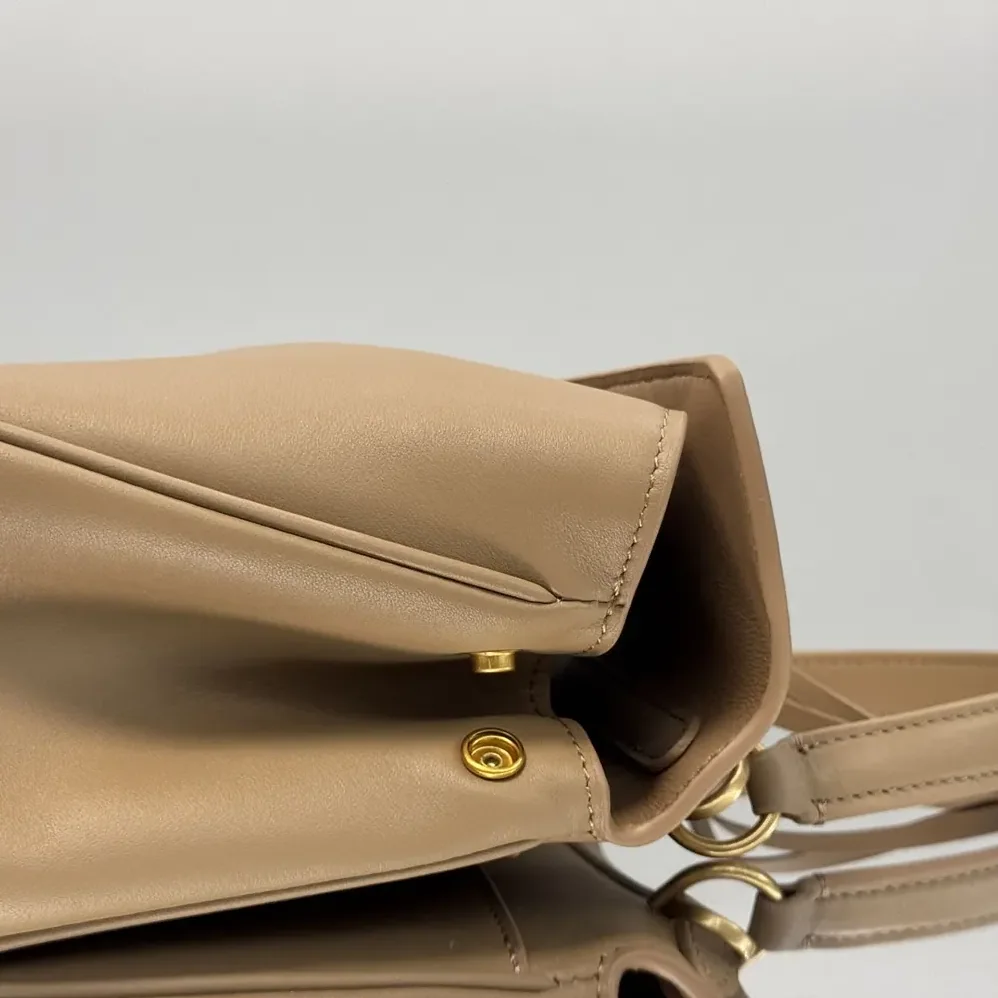 Balenciaga Rodeo Handbag Mini In latte Smooth Calfskin Aged for Women in gold Hardware