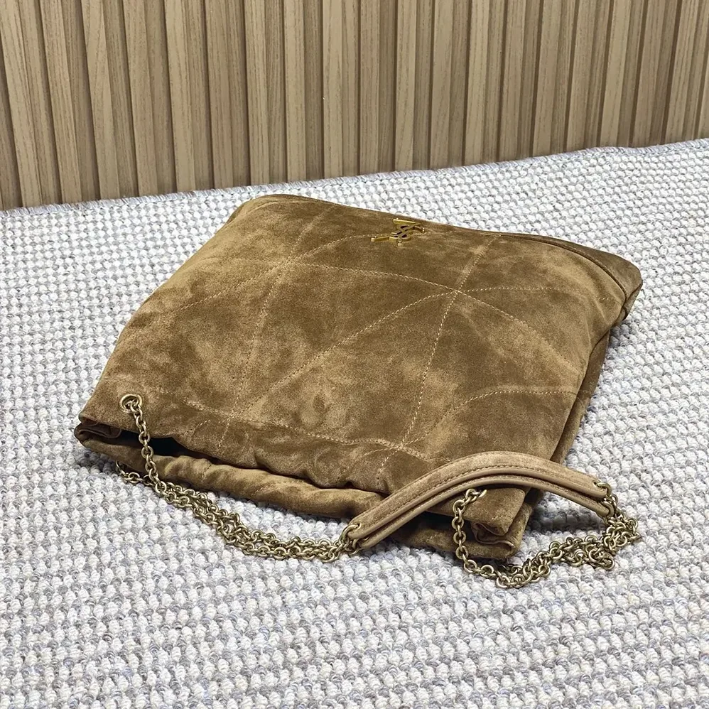 Saint Laurent YSL Jamie Large Pochon In Suede for Women in Brown Saint Laurent YSL Jamie Large Pochon In Suede for Women in Brown