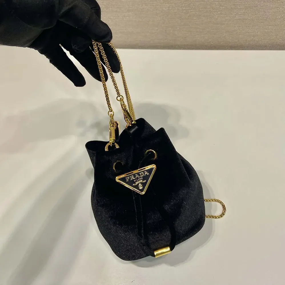 Prada Velvet Mini Pouch for Women in Black Prada Velvet Mini Pouch for Women in Black