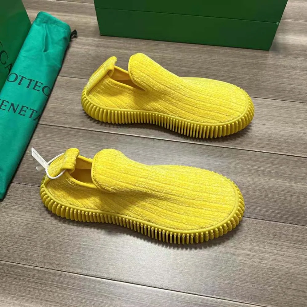 Bottega Veneta Ripple Chenille Corduroy Slip-on Sneakers for Unisex in Yellow