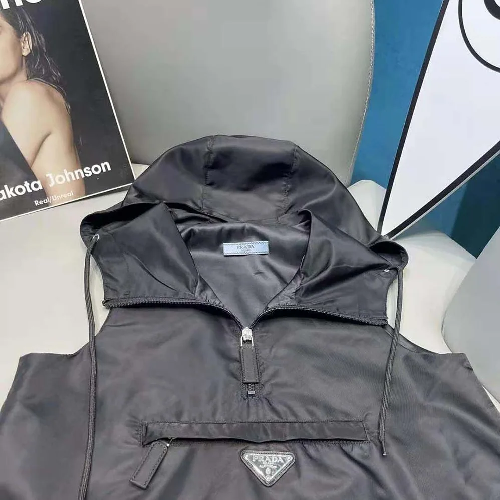 Prada Re-Nylon Mini-Dress with Enameled Metal Triangle Logo for Women