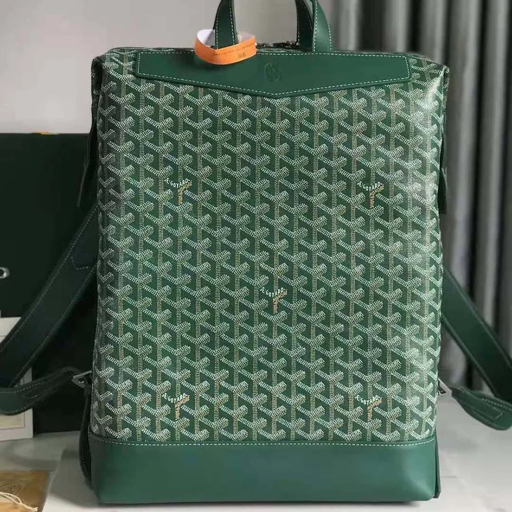 Goyard Sac A Dos Cisalpin in Goyardine Canvas & Chevroches Calfskin for Women in Green Goyard Sac A Dos Cisalpin in Goyardine Canvas & Chevroches Calfskin for Women in Green
