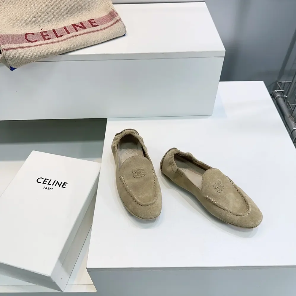 Celine Adam Loafer In Suede Calfskin for Unisex in Natural Celine Adam Loafer In Suede Calfskin for Unisex in Natural