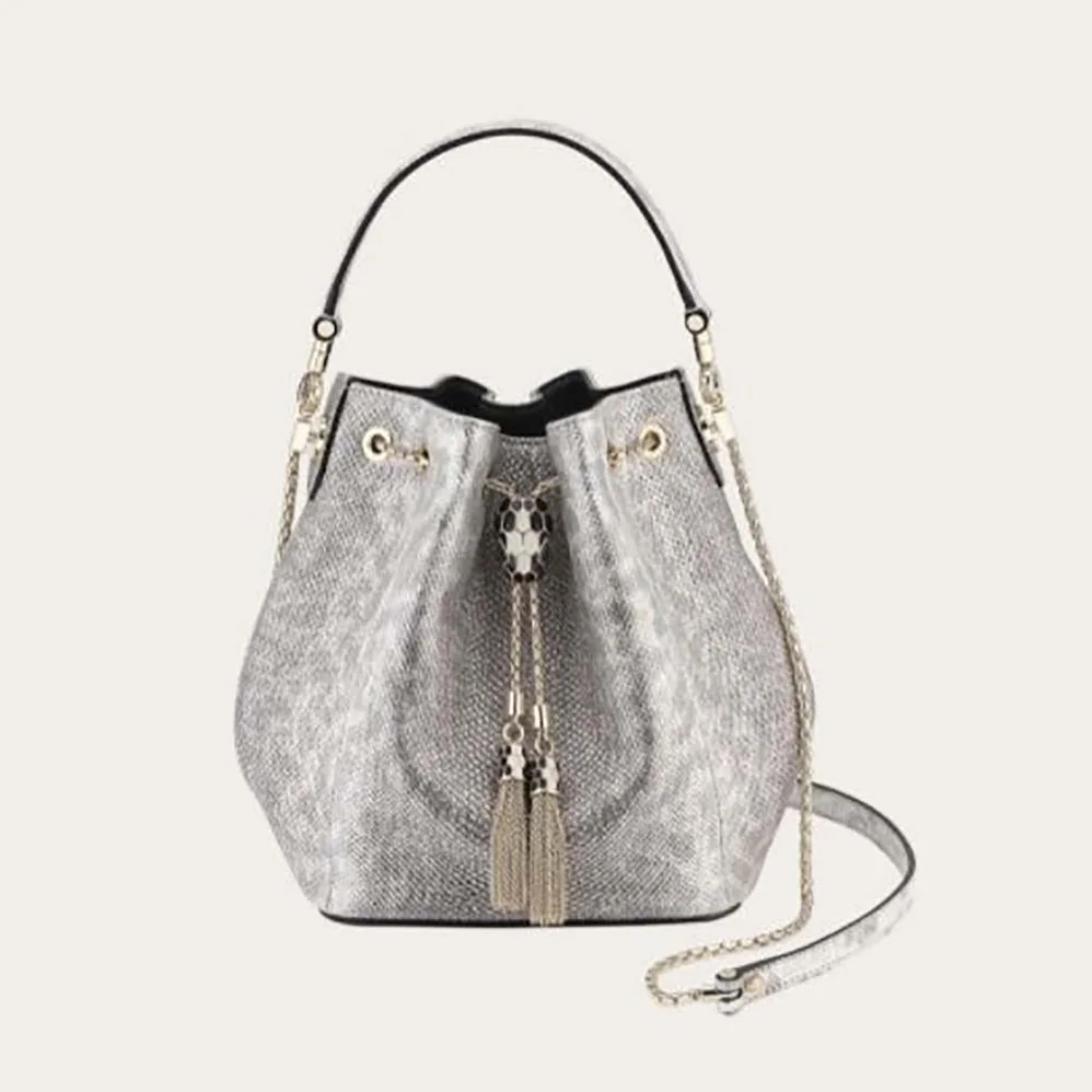 Bvlgari Serpenti Forever Bucket Bag for Women in Silver Bvlgari Serpenti Forever Bucket Bag for Women in Silver