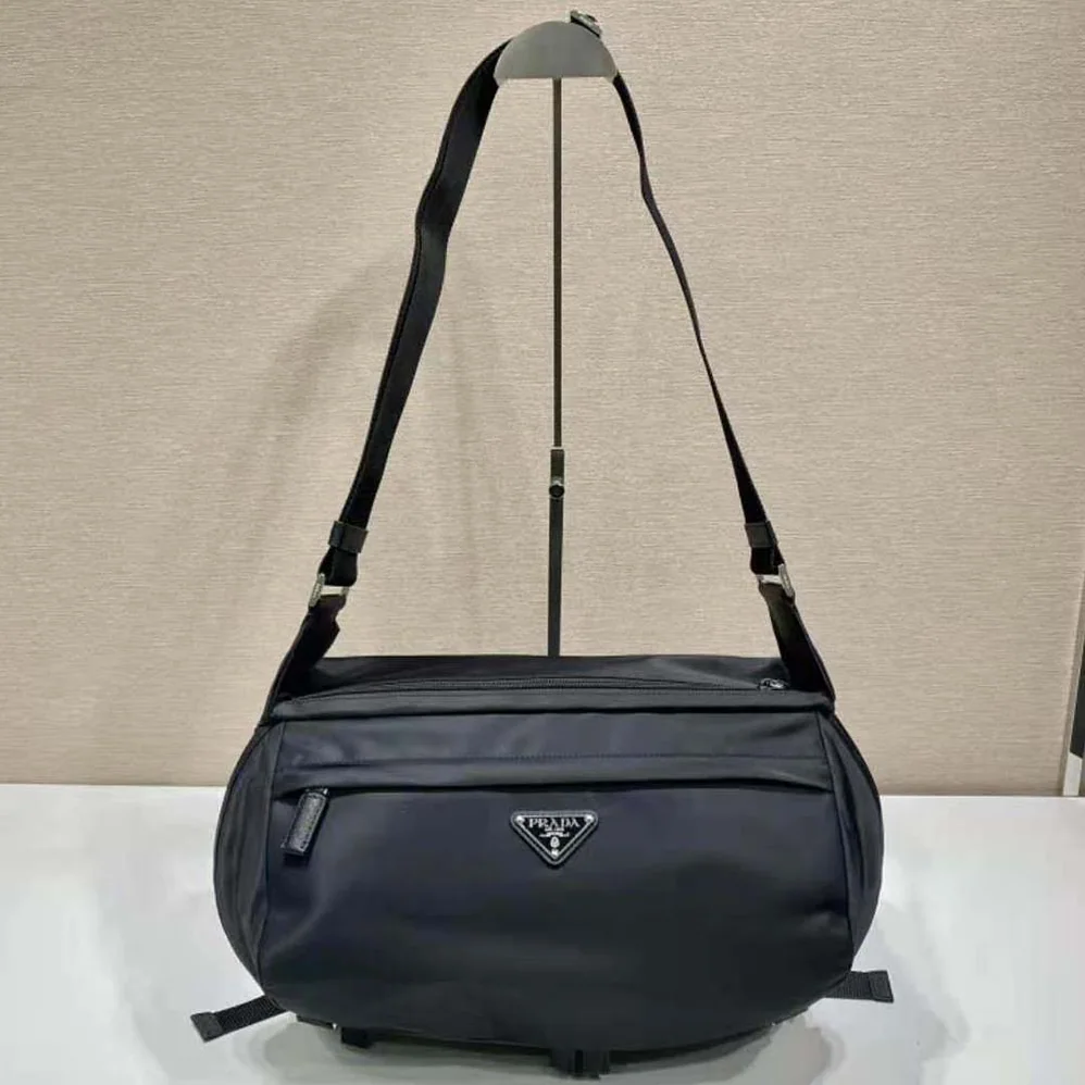 Prada Re-Nylon and Saffiano Leather Shoulder Bag for Unisex in Black