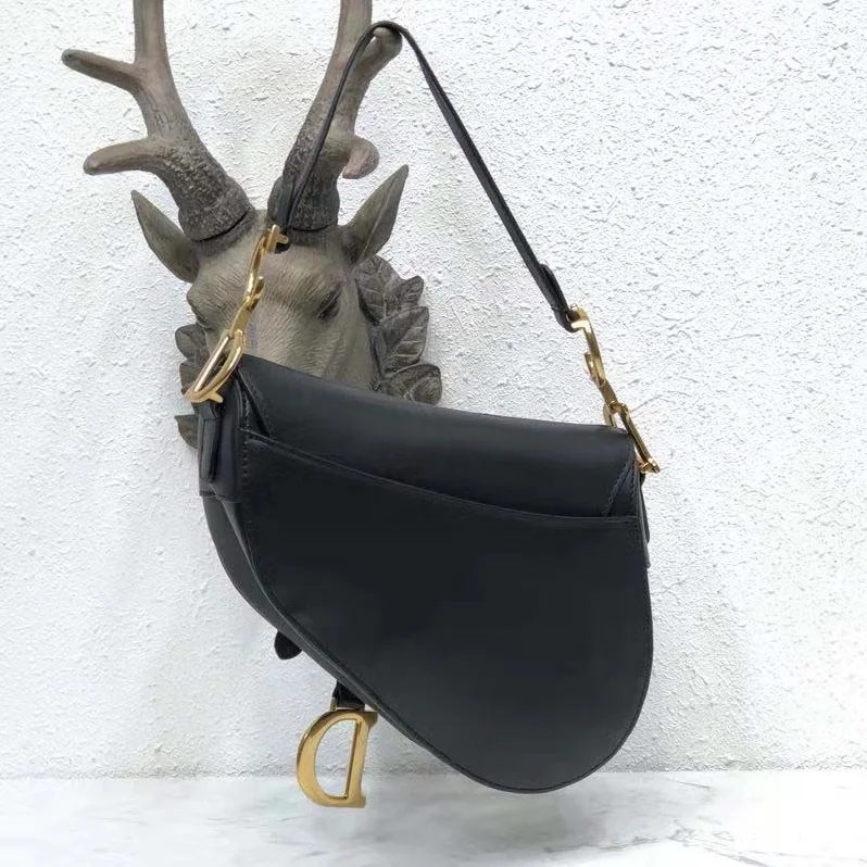 Dior Mini Saddle Bag in Black Calfskin for Women