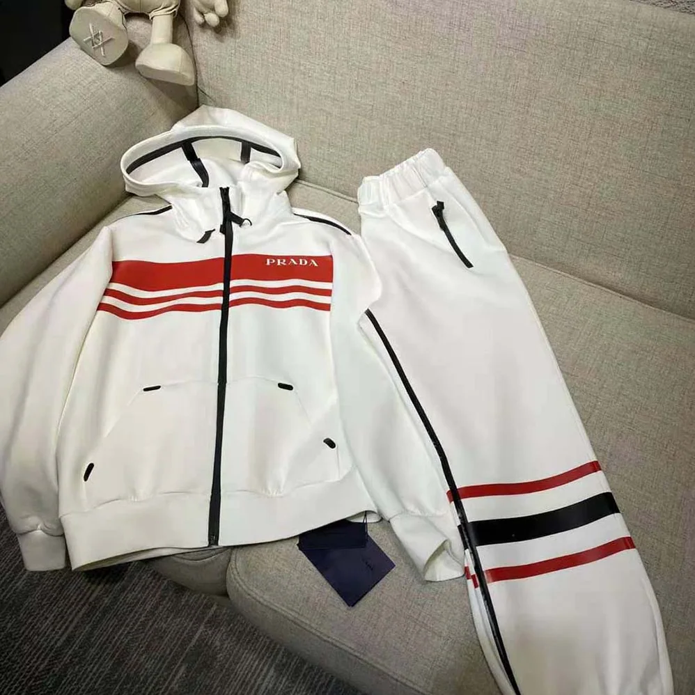 Prada Printed Technical Fabric Jacket for Men in White