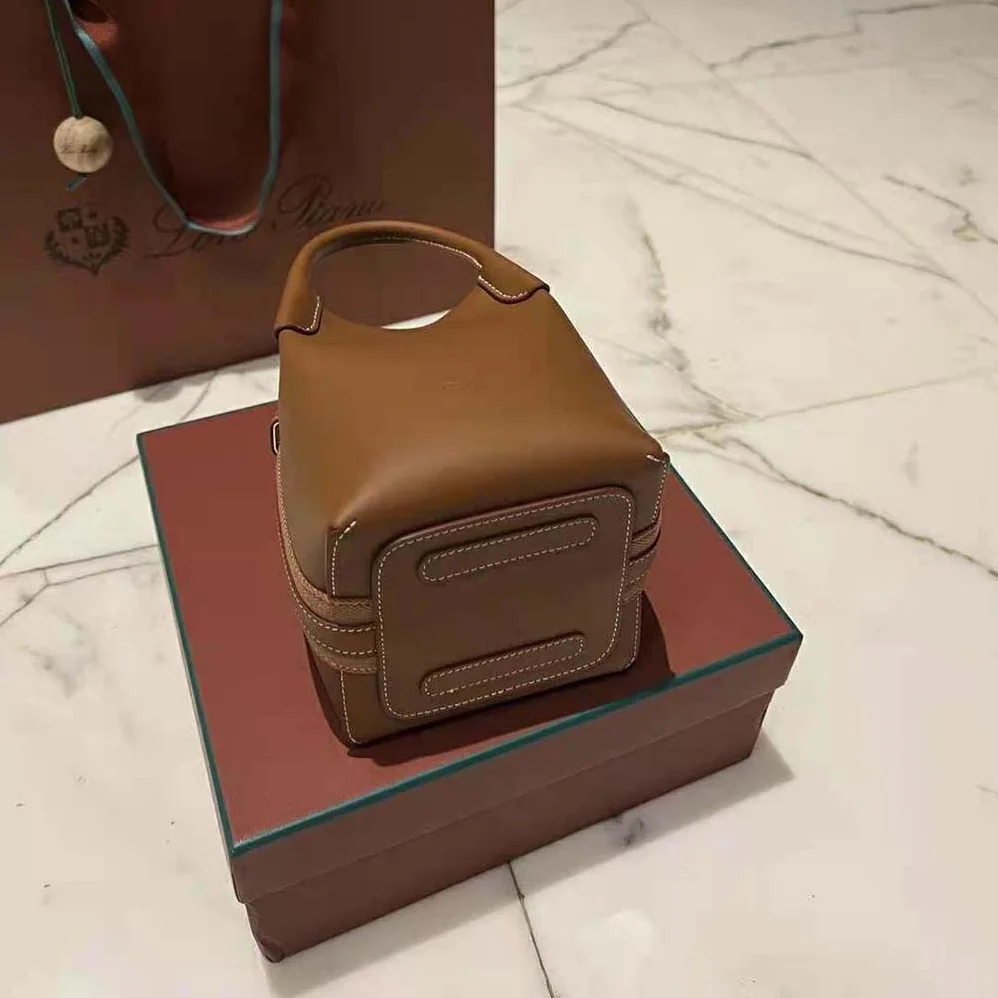 Loro Piana Micro Bale Bag in Calfskin Leather for Women in Brown Loro Piana Micro Bale Bag in Calfskin Leather for Women in Brown
