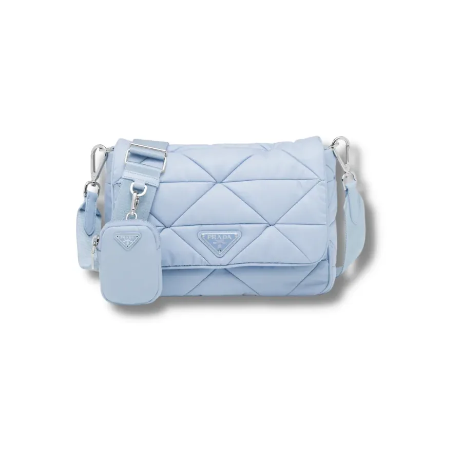 Re-Nylon Padded Shoulder Bag Blue -1BD290_RDJN_F0076_V_O1O Re-Nylon Padded Shoulder Bag Blue -1BD290_RDJN_F0076_V_O1O