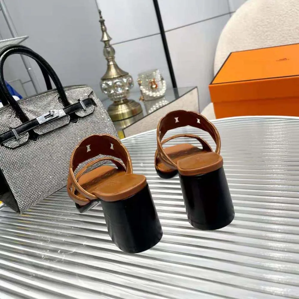 Hermes Gaby 60 Sandal in 6 cm High Heel for Women in Brown Hermes Gaby 60 Sandal in 6 cm High Heel for Women in Brown